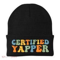 Groovy Professional Yapper Funny Joke For Certified Yapper Beanie thumb 0