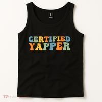 Groovy Professional Yapper Funny Joke For Certified Yapper Tank Top thumb 2
