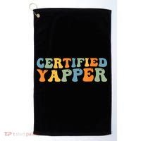 Groovy Professional Yapper Funny Joke For Certified Yapper Golf Towel thumb 0