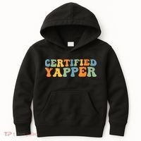 Groovy Professional Yapper Funny Joke For Certified Yapper Kids Hoodie thumb 0