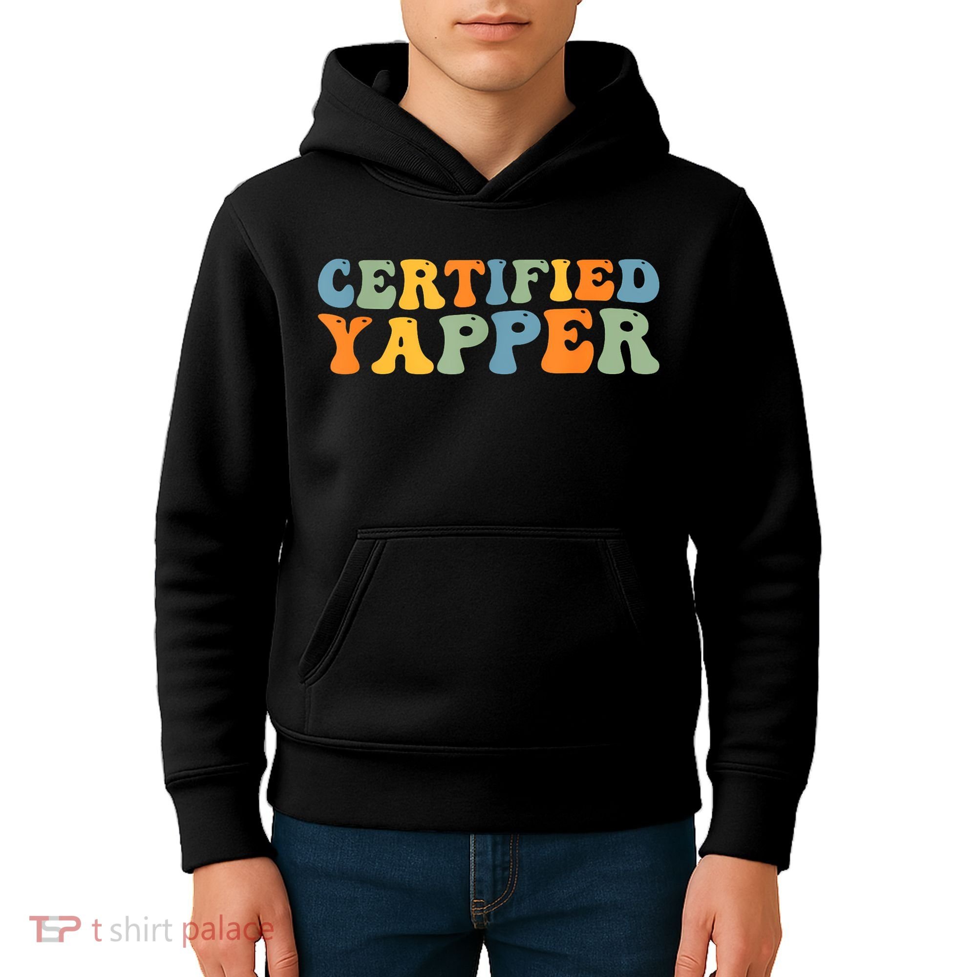 Groovy Professional Yapper Funny Joke For Certified Yapper Kids Hoodie