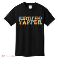 Groovy Professional Yapper Funny Joke For Certified Yapper Kids T-Shirt thumb 0