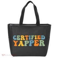 Groovy Professional Yapper Funny Joke For Certified Yapper Tote Bag thumb 0
