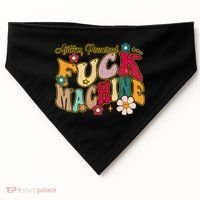 Groovy Quotes Autism Powered Fuck Machine Funny USA-Made Doggie Bandana thumb 0