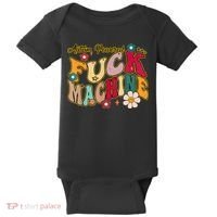 Groovy Quotes Autism Powered Fuck Machine Funny Baby Bodysuit thumb 0