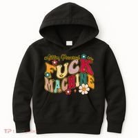 Groovy Quotes Autism Powered Fuck Machine Funny Kids Hoodie thumb 0