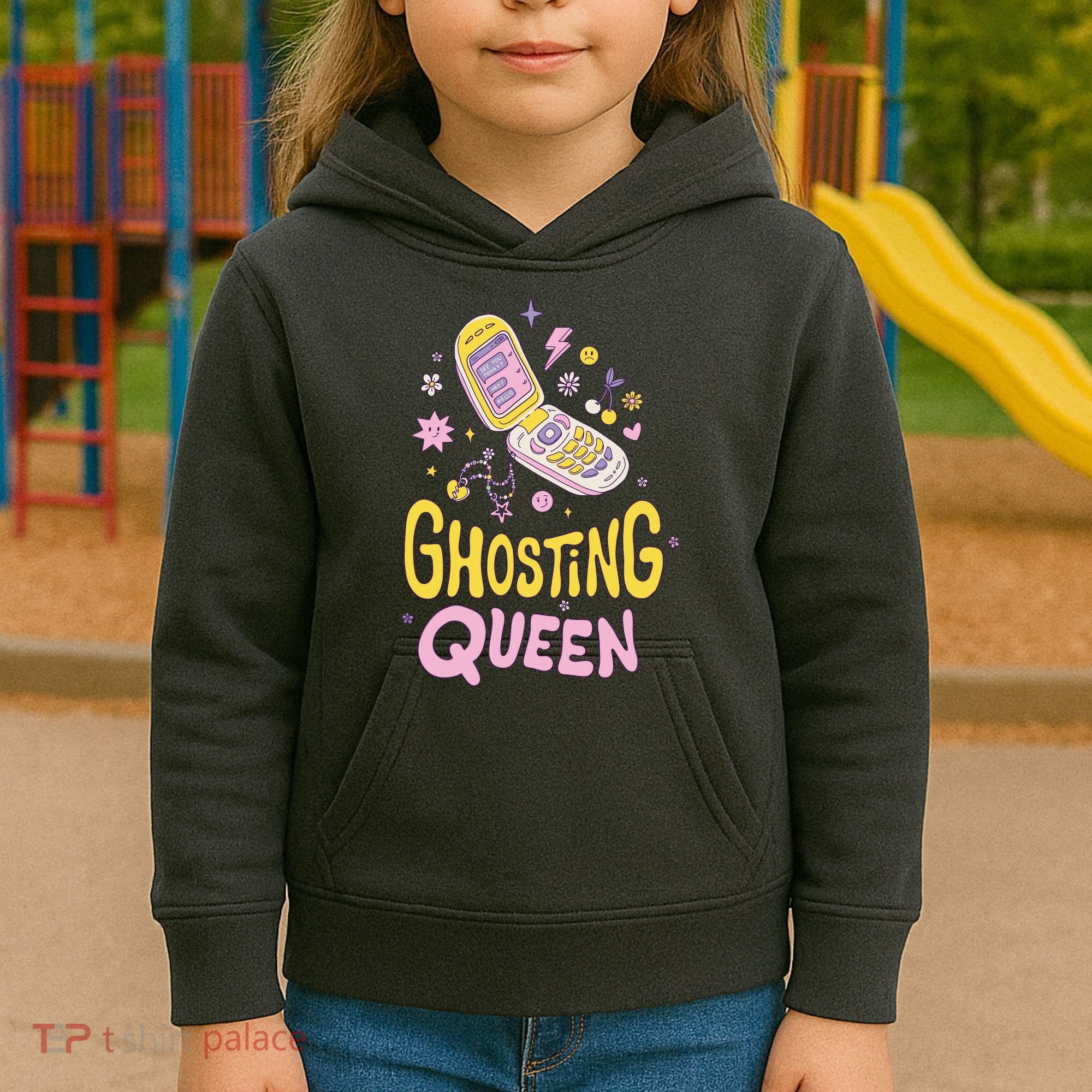 Ghosting Queen Cellphone Kids Hoodie