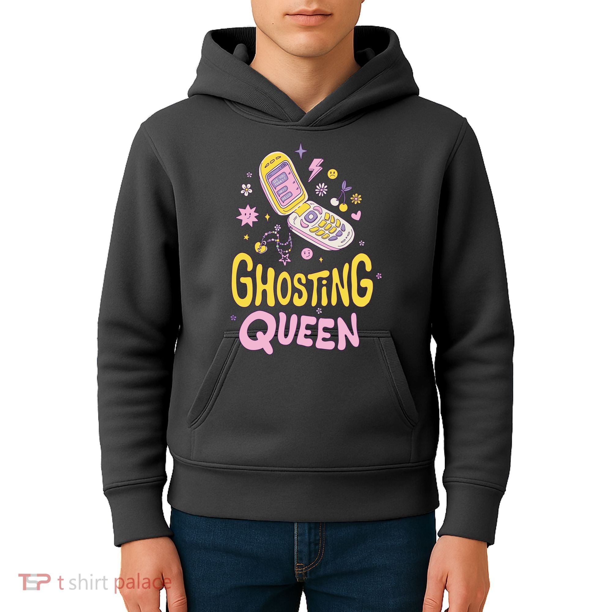 Ghosting Queen Cellphone Kids Hoodie