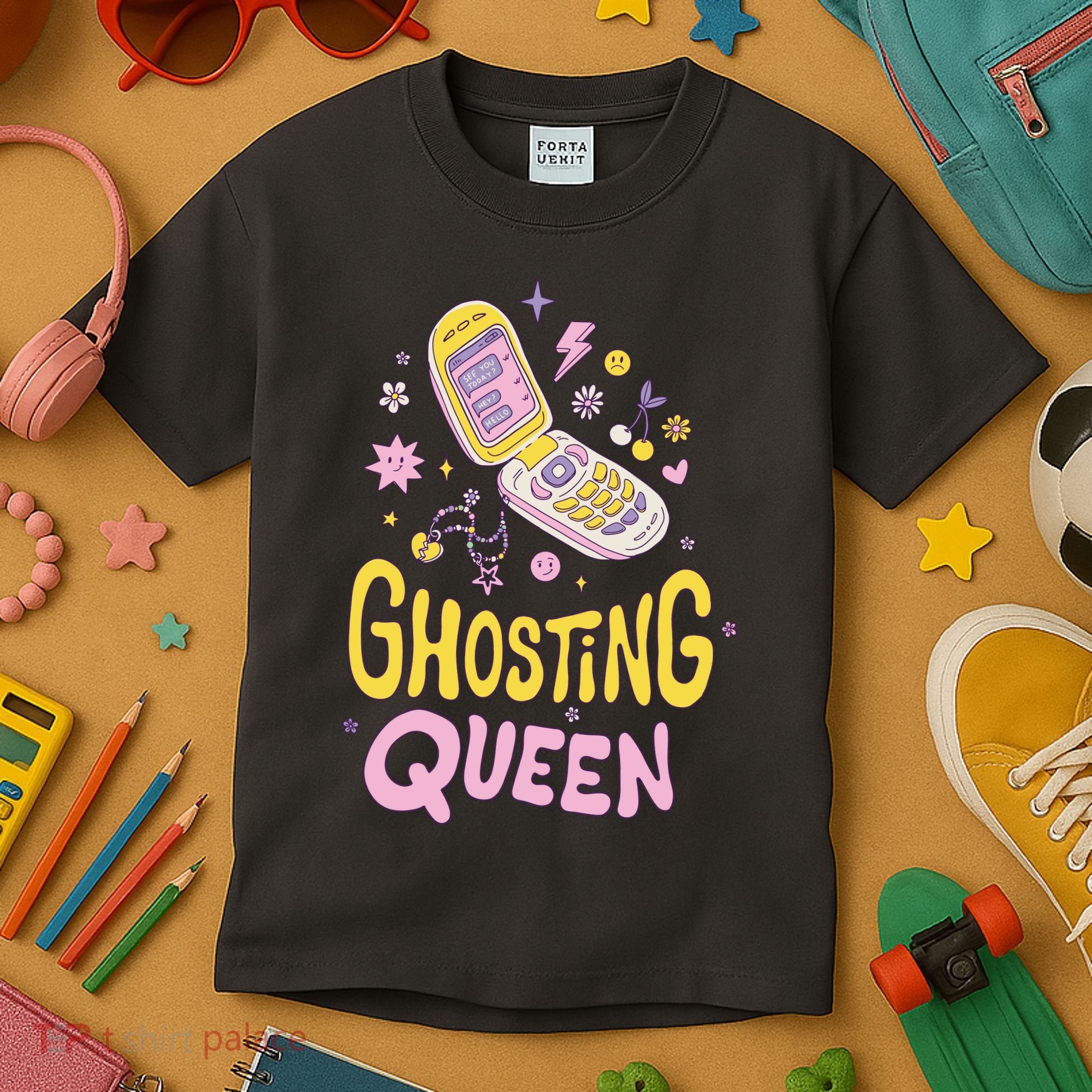 Ghosting Queen Cellphone Kids T-Shirt
