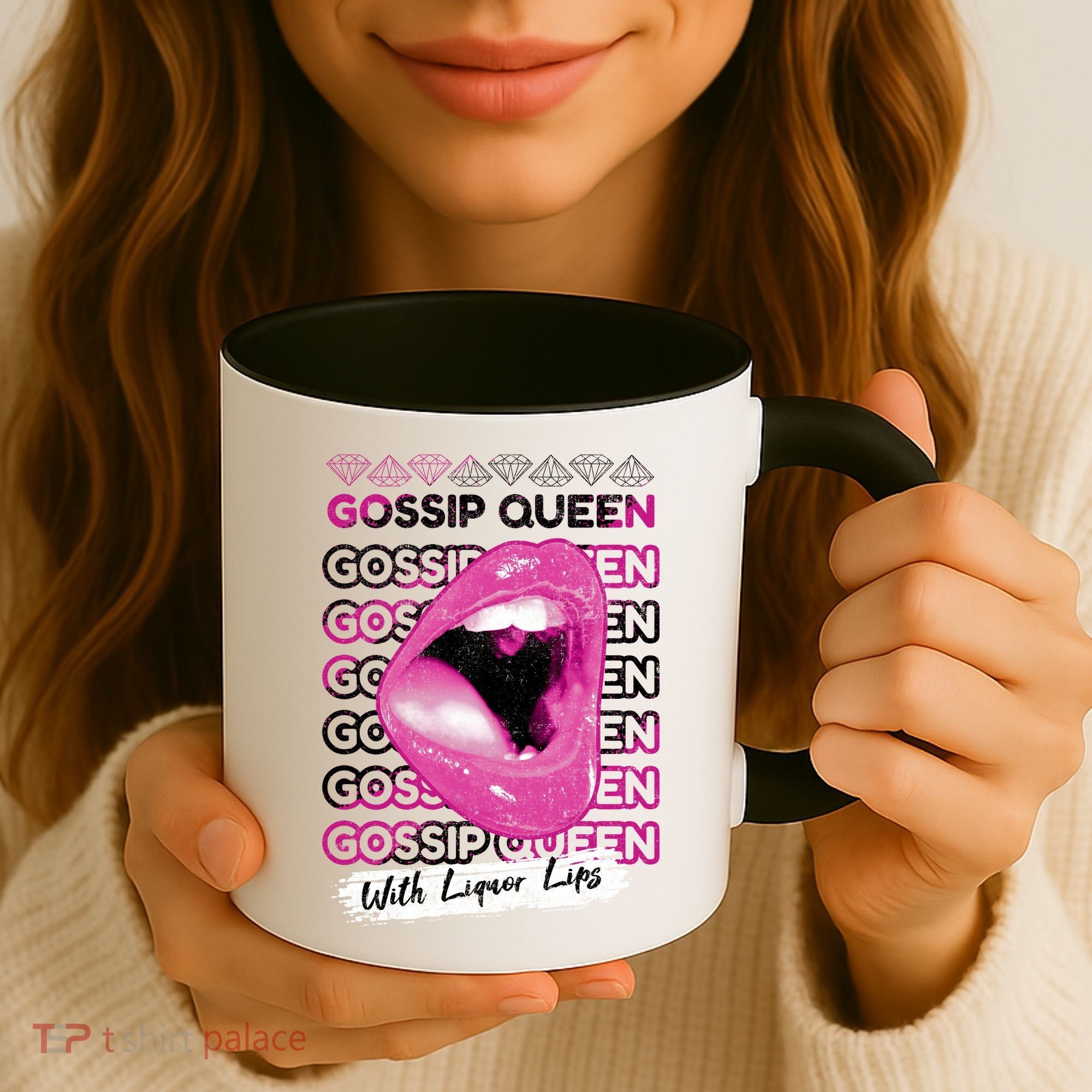 Gossip Queen With Liquor Lips Coffee Mug