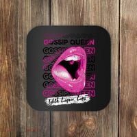 Gossip Queen With Liquor Lips Coaster thumb 0