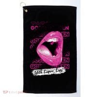 Gossip Queen With Liquor Lips Golf Towel thumb 0