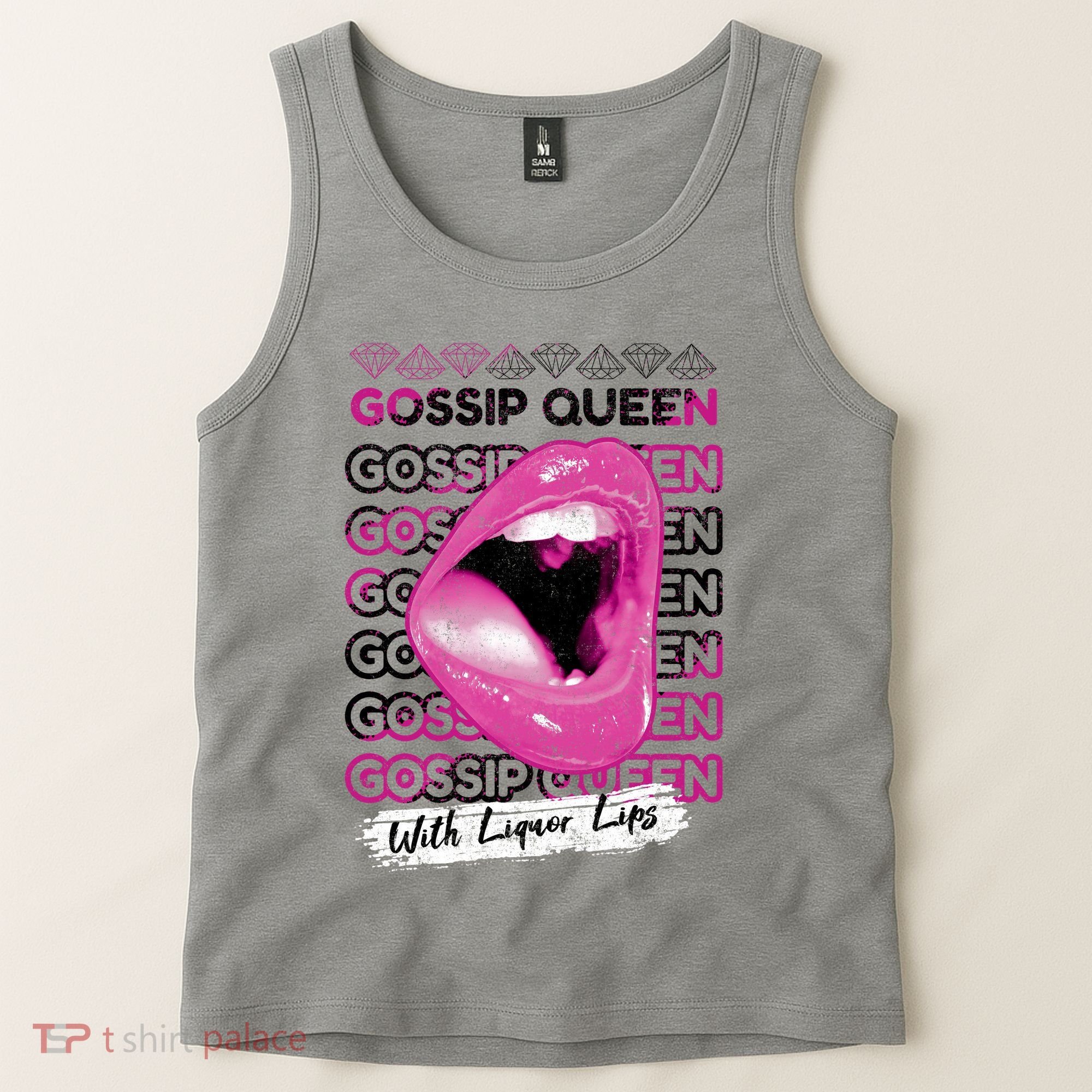 Gossip Queen With Liquor Lips Tank Top