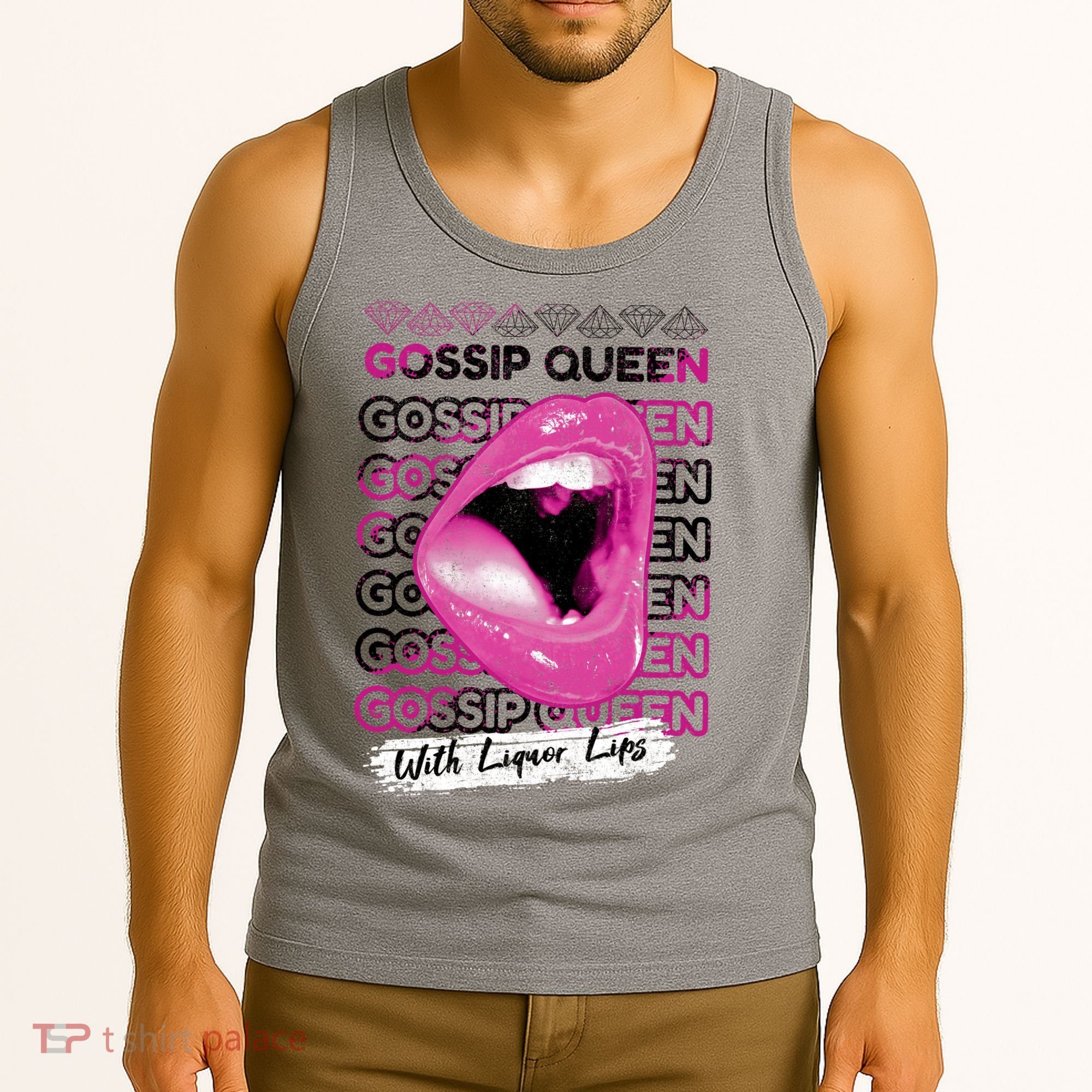 Gossip Queen With Liquor Lips Tank Top