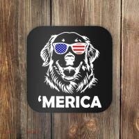 Golden Retriever 4th Of July Merica Coaster thumb 0