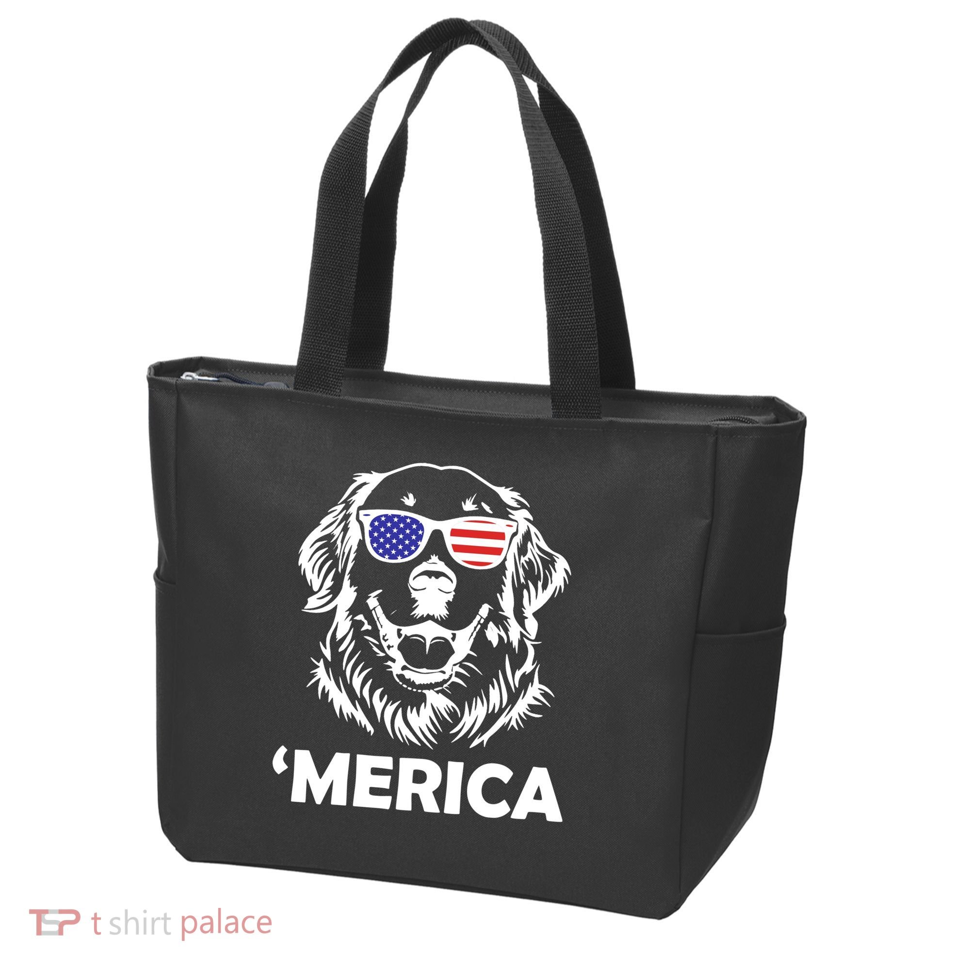 Golden Retriever 4th Of July Merica Tote Bag