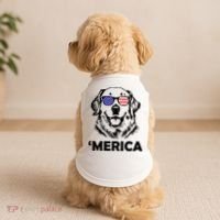 Golden Retriever 4th Of July Merica Doggie Tank thumb 2