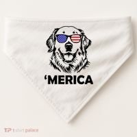 Golden Retriever 4th Of July Merica USA-Made Doggie Bandana thumb 0