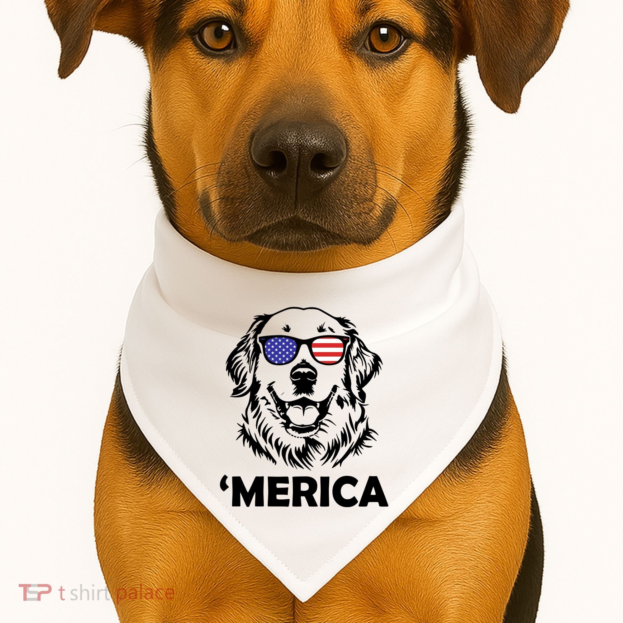Golden Retriever 4th Of July Merica USA-Made Doggie Bandana