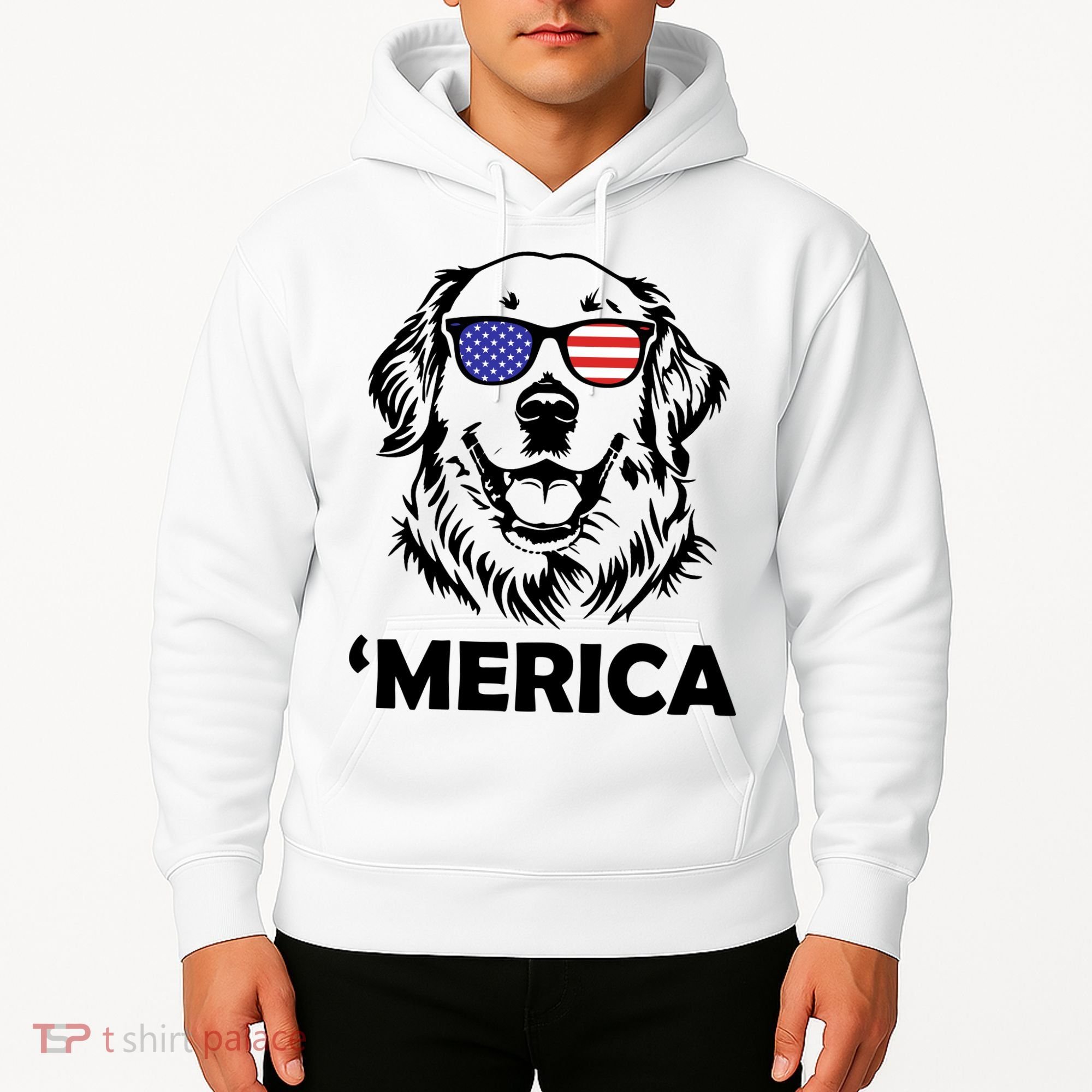 Golden Retriever 4th Of July Merica Hoodie
