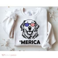 Golden Retriever 4th Of July Merica Sweatshirt thumb 2