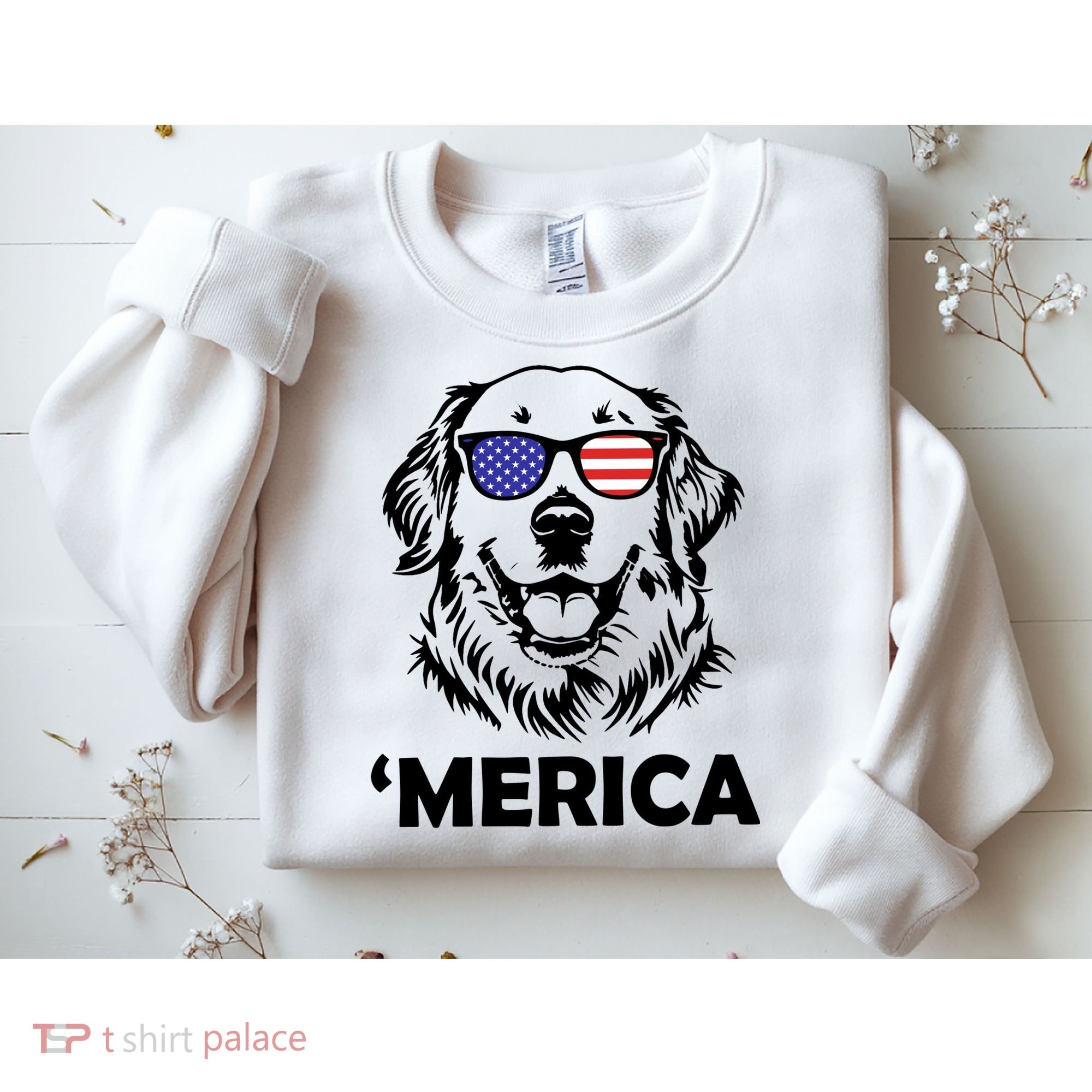 Golden Retriever 4th Of July Merica Sweatshirt