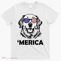 Golden Retriever 4th Of July Merica T-Shirt thumb 0