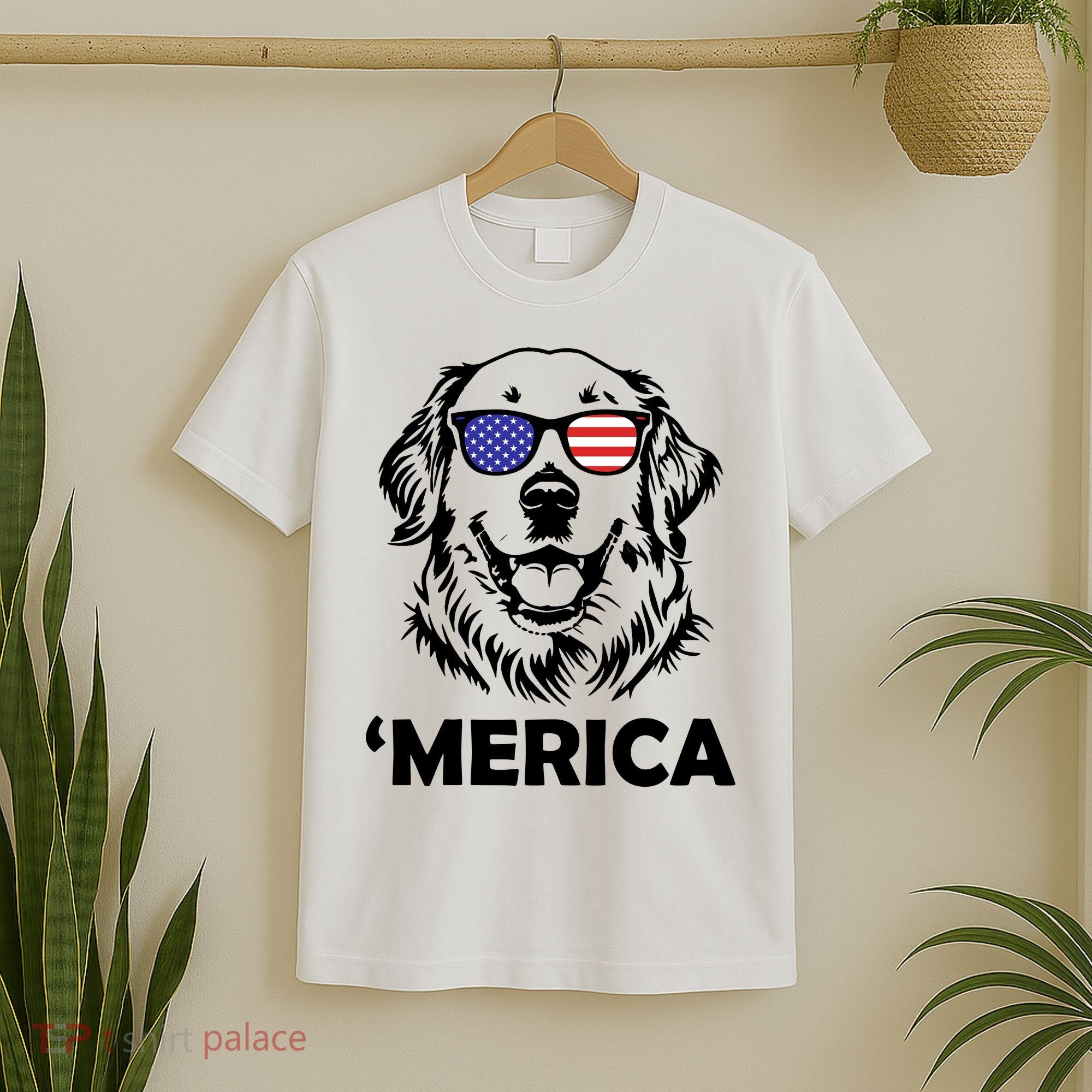 Golden Retriever 4th Of July Merica T-Shirt