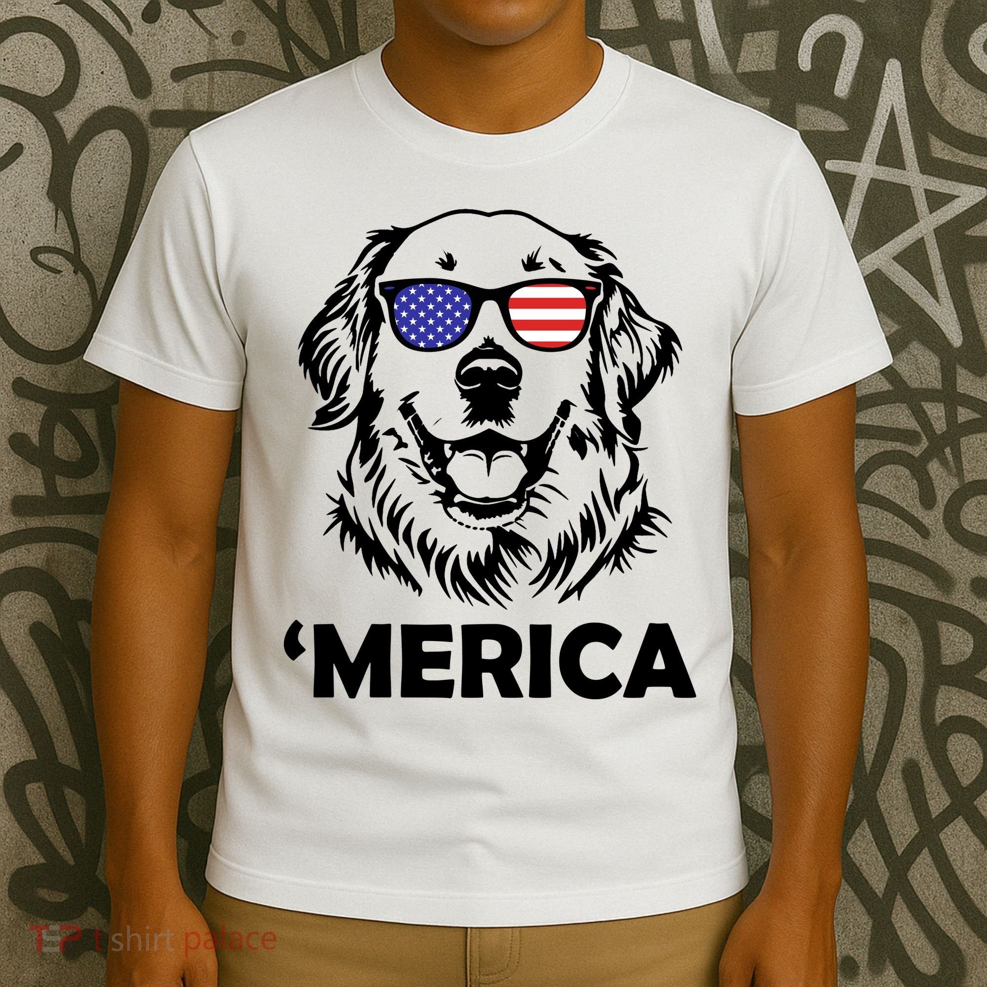 Golden Retriever 4th Of July Merica T-Shirt