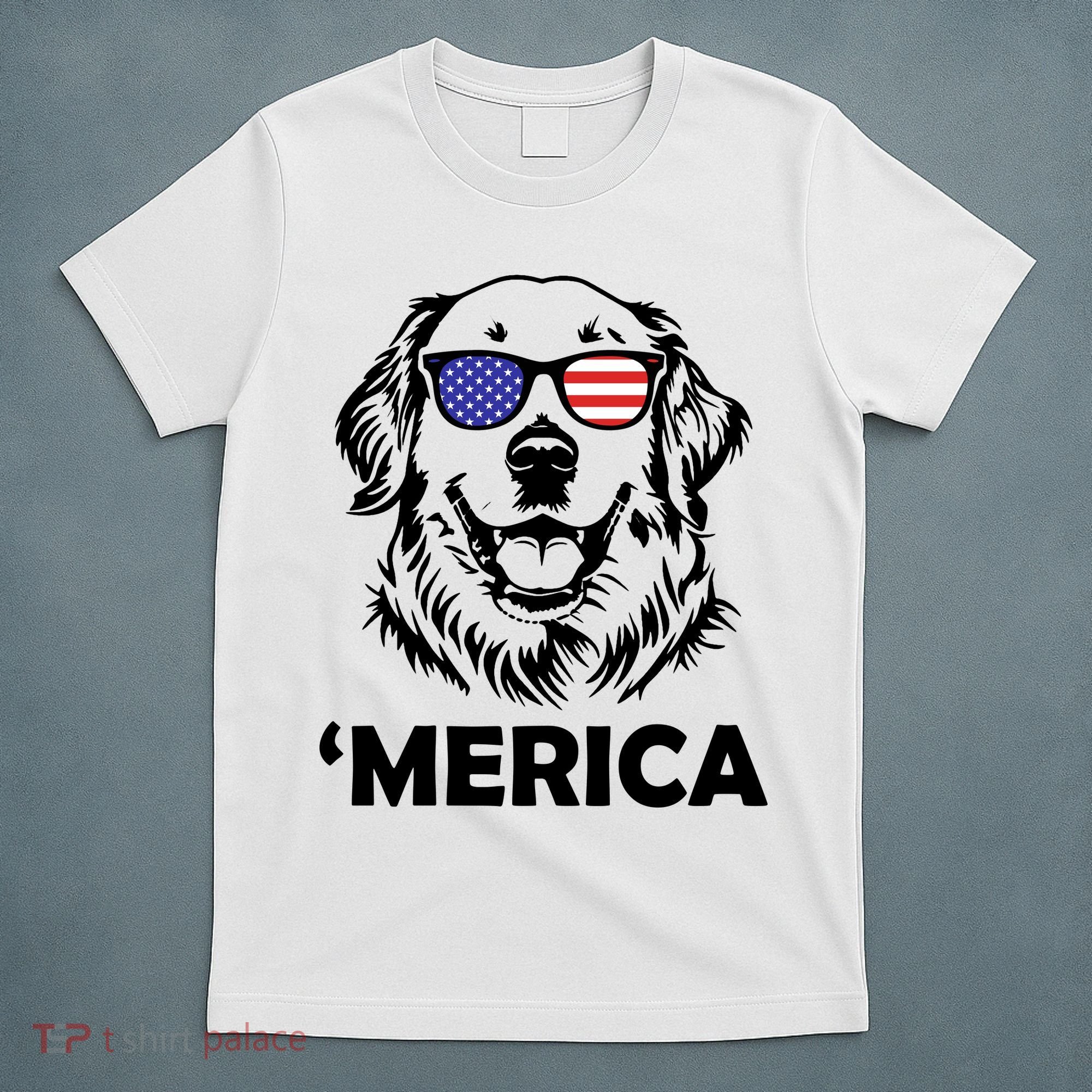 Golden Retriever 4th Of July Merica T-Shirt