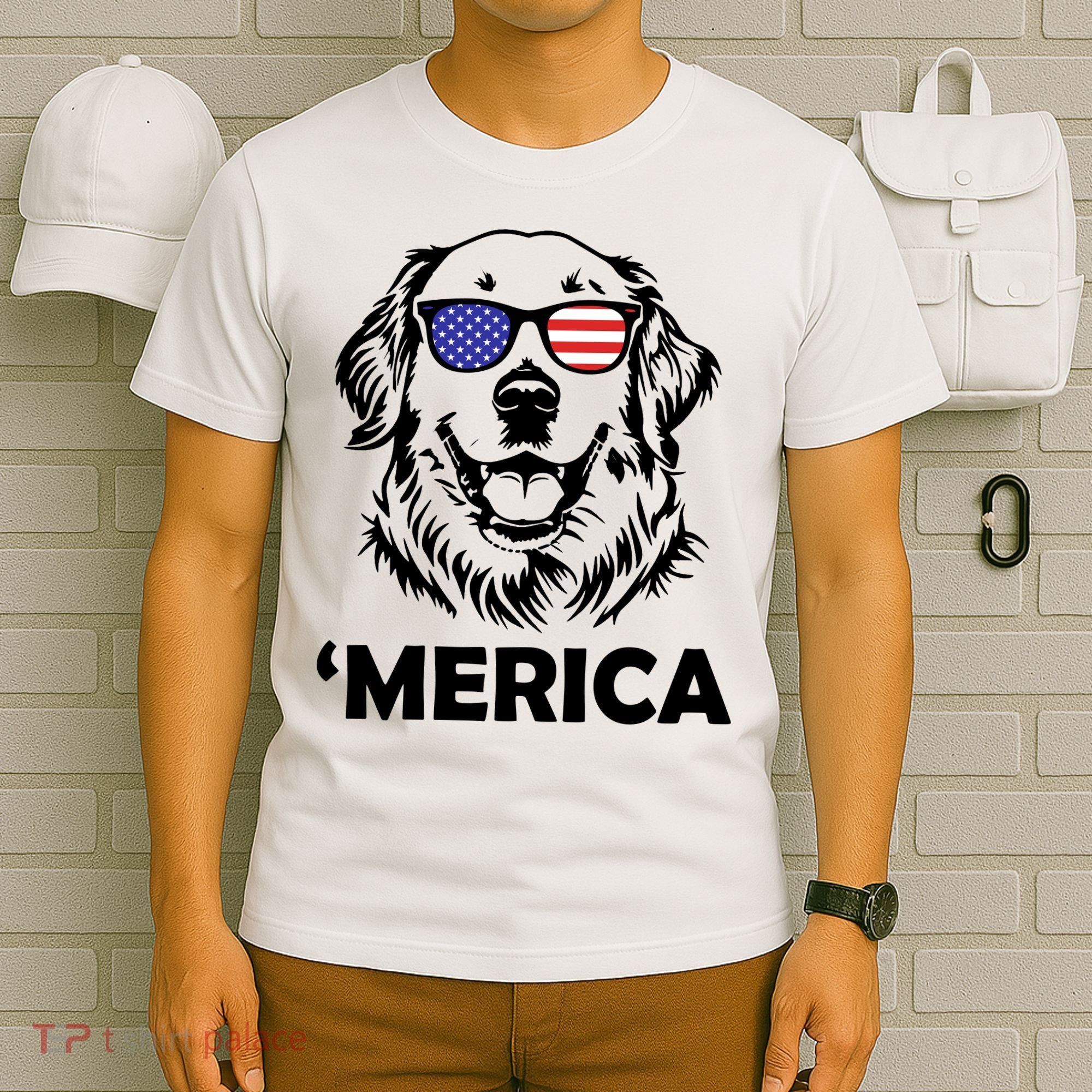 Golden Retriever 4th Of July Merica T-Shirt