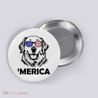 Golden Retriever 4th Of July Merica Button thumb 0