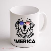 Golden Retriever 4th Of July Merica Coffee Mug thumb 1