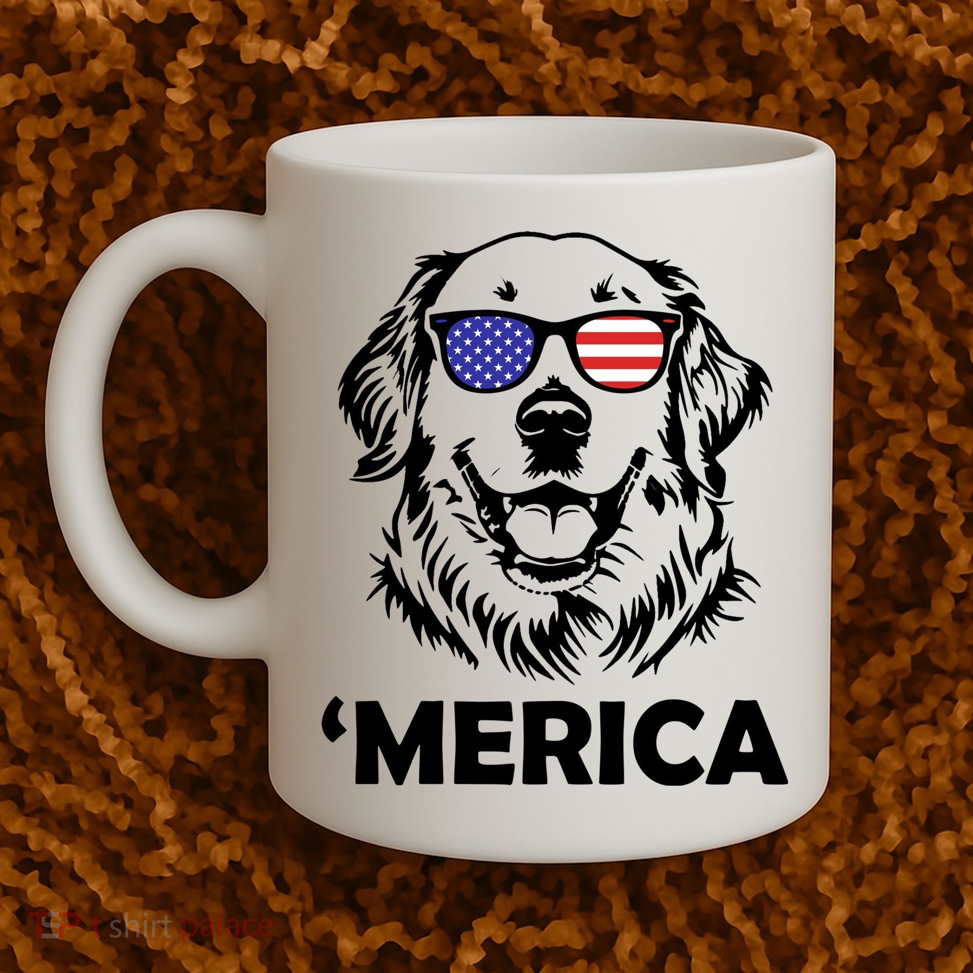 Golden Retriever 4th Of July Merica Coffee Mug