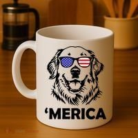 Golden Retriever 4th Of July Merica Coffee Mug thumb 4