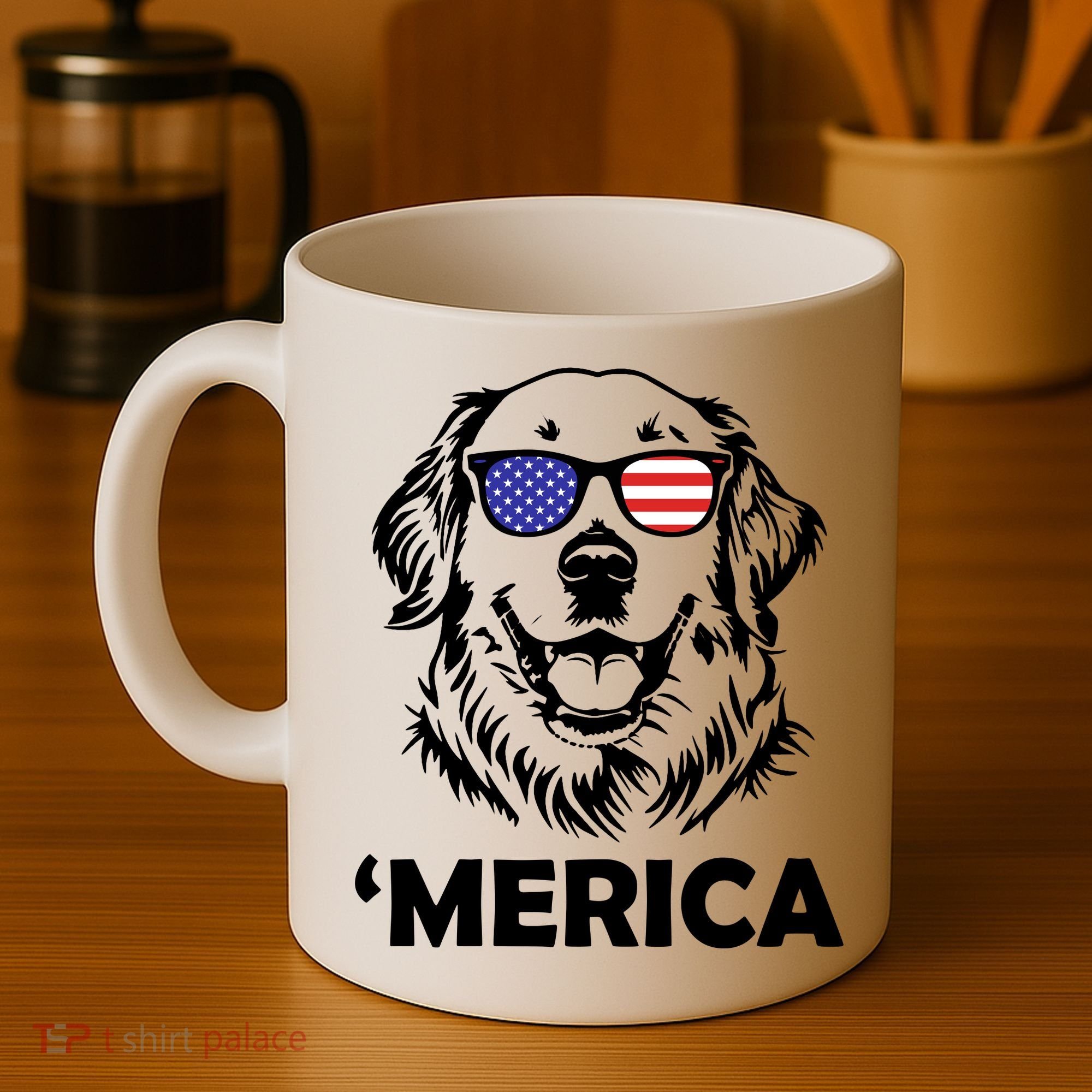 Golden Retriever 4th Of July Merica Coffee Mug