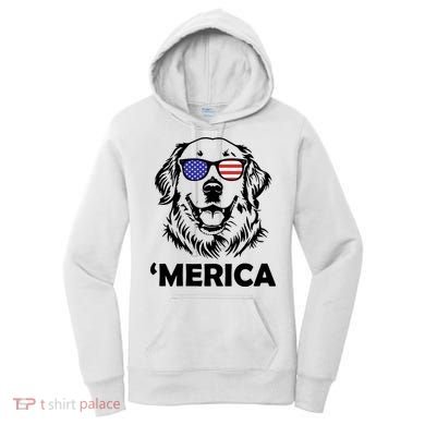 Golden Retriever 4th Of July Merica Women's Hoodie