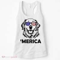 Golden Retriever 4th Of July Merica Women's Tank Top thumb 0