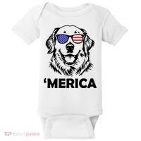 Golden Retriever 4th Of July Merica Baby Bodysuit thumb 0
