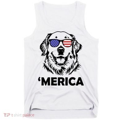 Golden Retriever 4th Of July Merica Tank Top