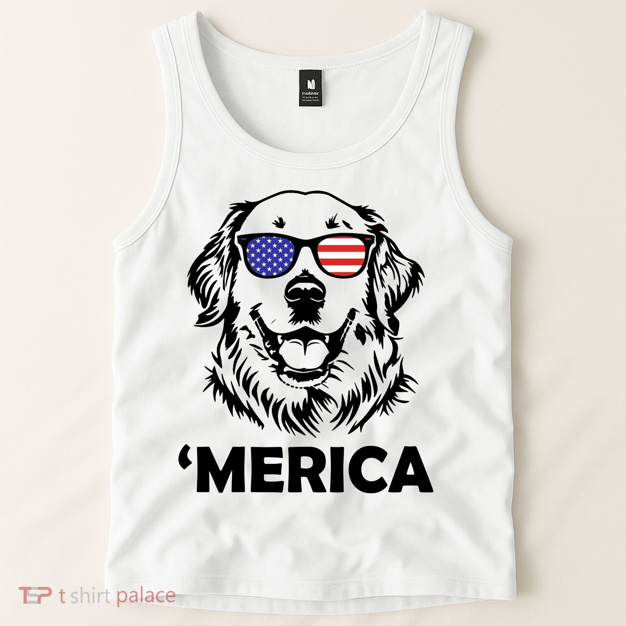 Golden Retriever 4th Of July Merica Tank Top