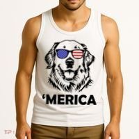 Golden Retriever 4th Of July Merica Tank Top thumb 3