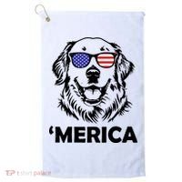 Golden Retriever 4th Of July Merica Golf Towel thumb 0