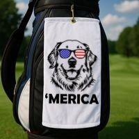 Golden Retriever 4th Of July Merica Golf Towel thumb 2