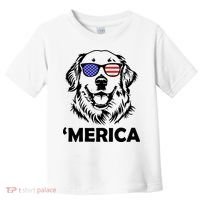 Golden Retriever 4th Of July Merica Toddler T-Shirt thumb 0