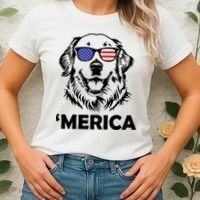Golden Retriever 4th Of July Merica Women's T-Shirt thumb 2