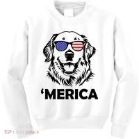Golden Retriever 4th Of July Merica Kids Sweatshirt thumb 0