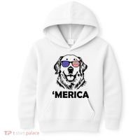 Golden Retriever 4th Of July Merica Kids Hoodie thumb 0