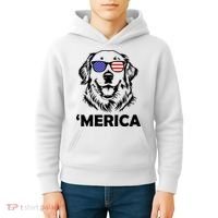 Golden Retriever 4th Of July Merica Kids Hoodie thumb 4