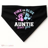 Gender Reveal Auntie Aunt TShirt USA-Made Doggie Bandana thumb 0